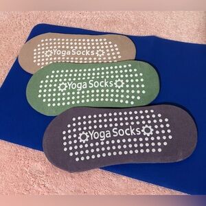 Yoga Socks 3-Pair Non-Slip Grip Women's Cotton Blend Low-Cut